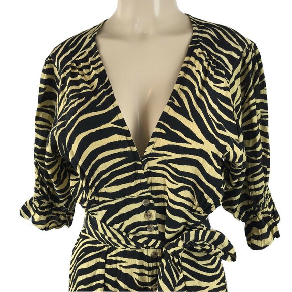 Faithfull The Brand Rafa Midi Dress Amaia Zebra - Picture 3 of 10